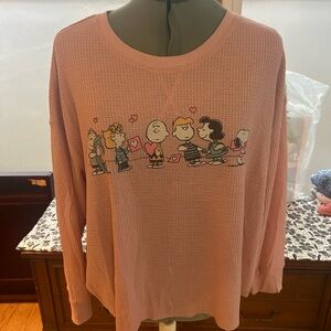 Torrid Peanuts Pink Graphic Long Sleeve Top Valentine’s Day